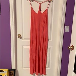 Coral pink long dress!